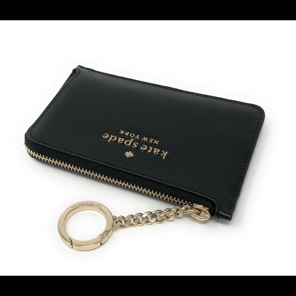 Kate Spade Staci Medium L-Zip Card Holder with Key Ring in Black - Picture 3 of 6